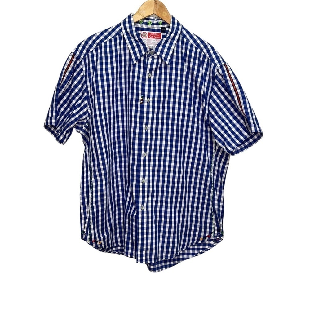 The Freshly Laundered Shirt Robert Graham Blue & White Checkered Shirt Size XXL